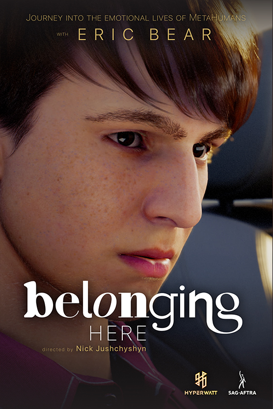 Belonging HERE Episode Poster, featuring a close-up of the character Joshua, a teenage boy, in a car.