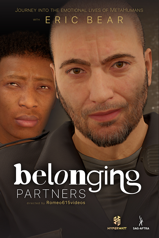 Belonging PARTNERS Episode Poster, featuring the character Al, a white police officer, and the character Roderick, a Black teenage boy.